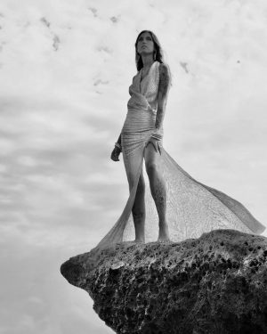 Ensemble aus Jersey in Gold